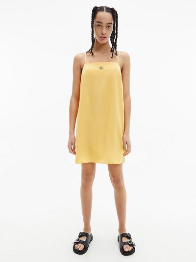 Calvin Klein Ruhák HU600206 | Calvin Klein Logo Slip Női Ruha Narancssárga